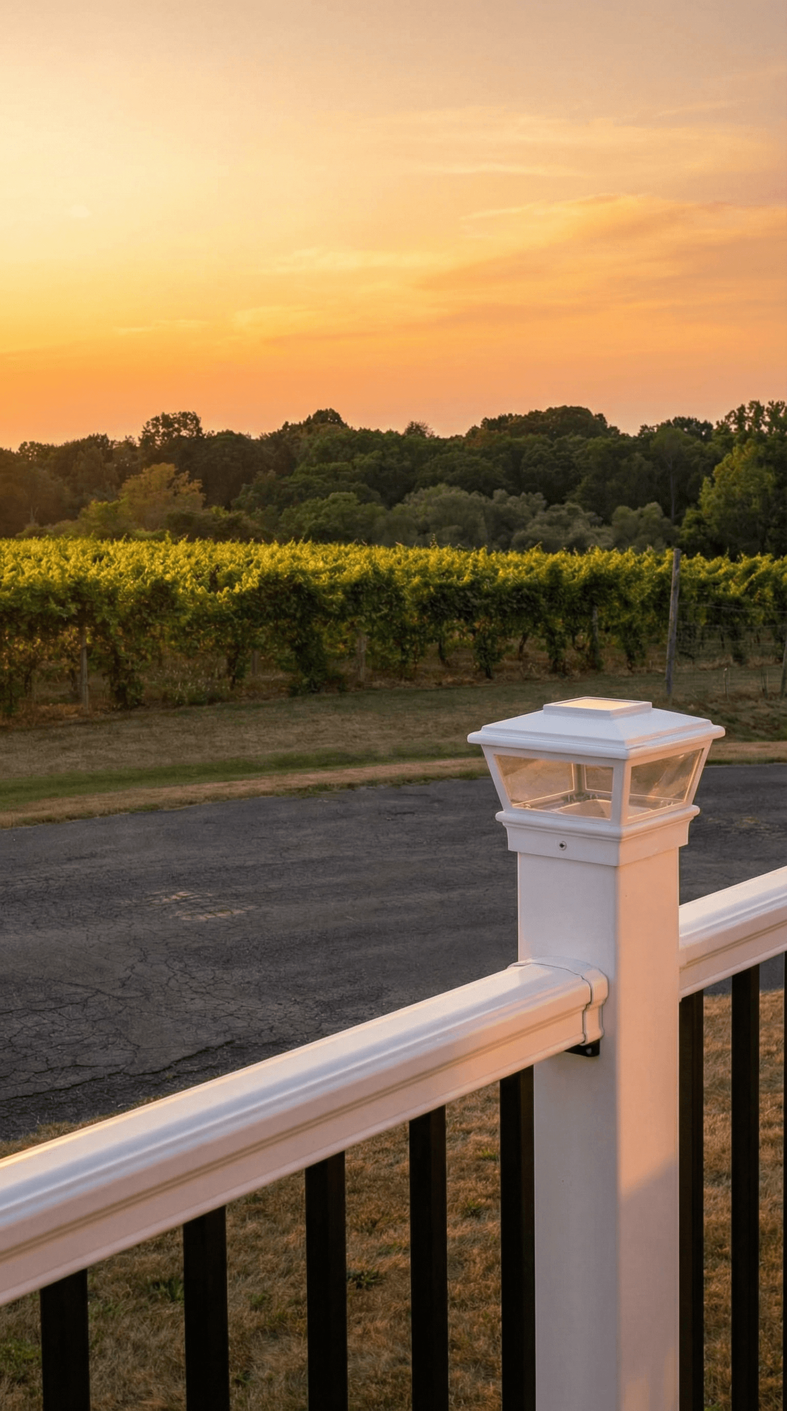 Sunset from the vineyard porch