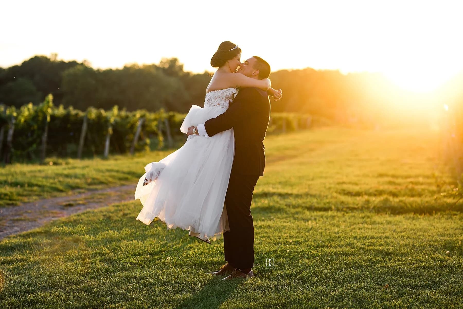 Couple celebrating at their Casa Larga wedding