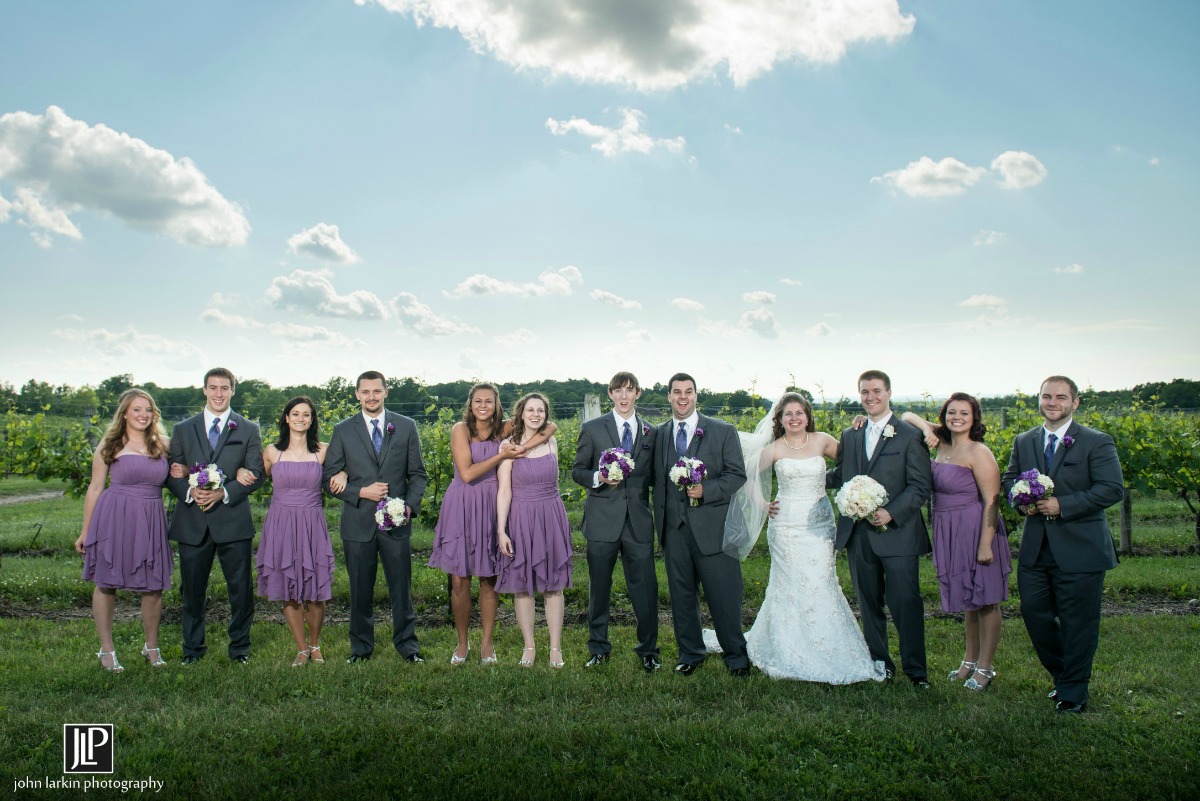 Bridal party in the vineyard, Wedding Ceremonies and Receptions at Casa Larga Vineyards