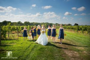 Bridal party in the vineyard, Wedding Ceremonies and Receptions at Casa Larga Vineyards