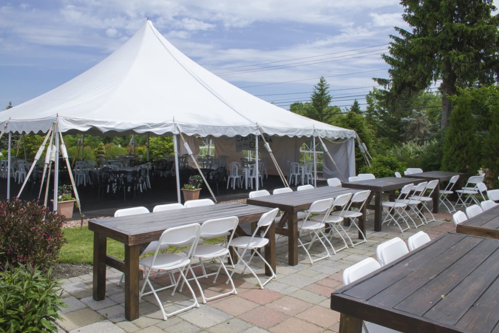 Patio Tent and Seating at Casa Larga Vineyards