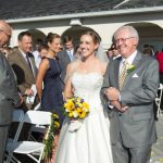 Bride and father walking down aisle, Patio, Wedding Receptions and Ceremonies at Casa Larga Vineyards