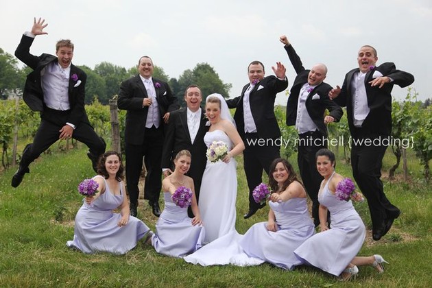 Bridal party in vineyards, Wedding Receptions and Ceremonies at Casa Larga Vineyards