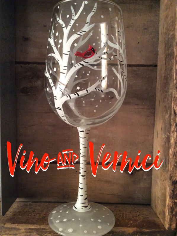 Birch Tree Glasses for Sip and Paint Series at Casa Larga Vineyards