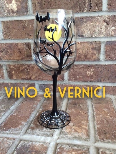 Spooky Tree Glasses for Sip and Paint Series at Casa Larga Vineyards