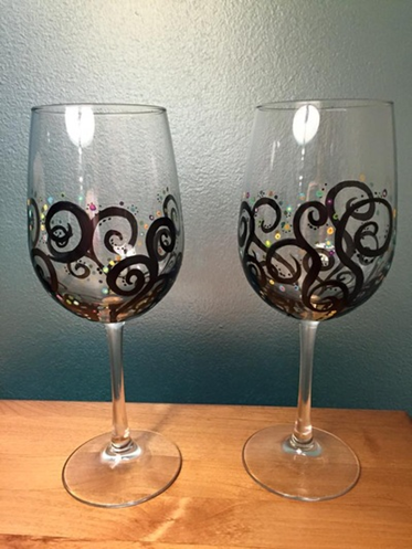 Spiral Glasses for Sip and Paint Series at Casa Larga Vineyards