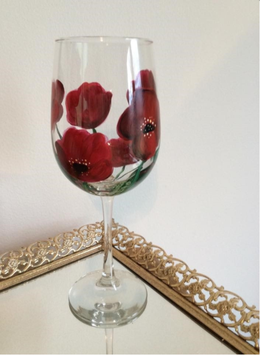 Poppy Glasses for Sip and Paint Series at Casa Larga Vineyards