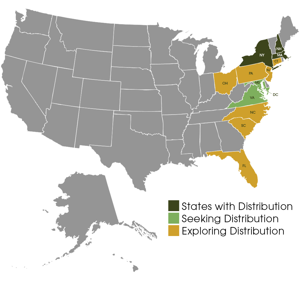 Wholesale Distribution Map, Casa Larga Vineyards