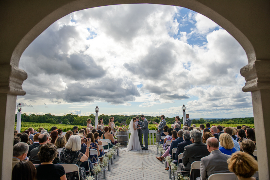 Wedding ceremony on the patio, Wedding Ceremonies and Receptions at Casa Larga Vineyards