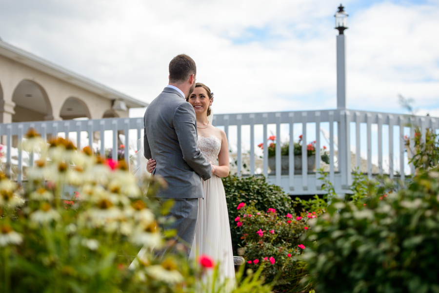 Bride and groom on the patio, Wedding Ceremonies and Receptions at Casa Larga Vineyards