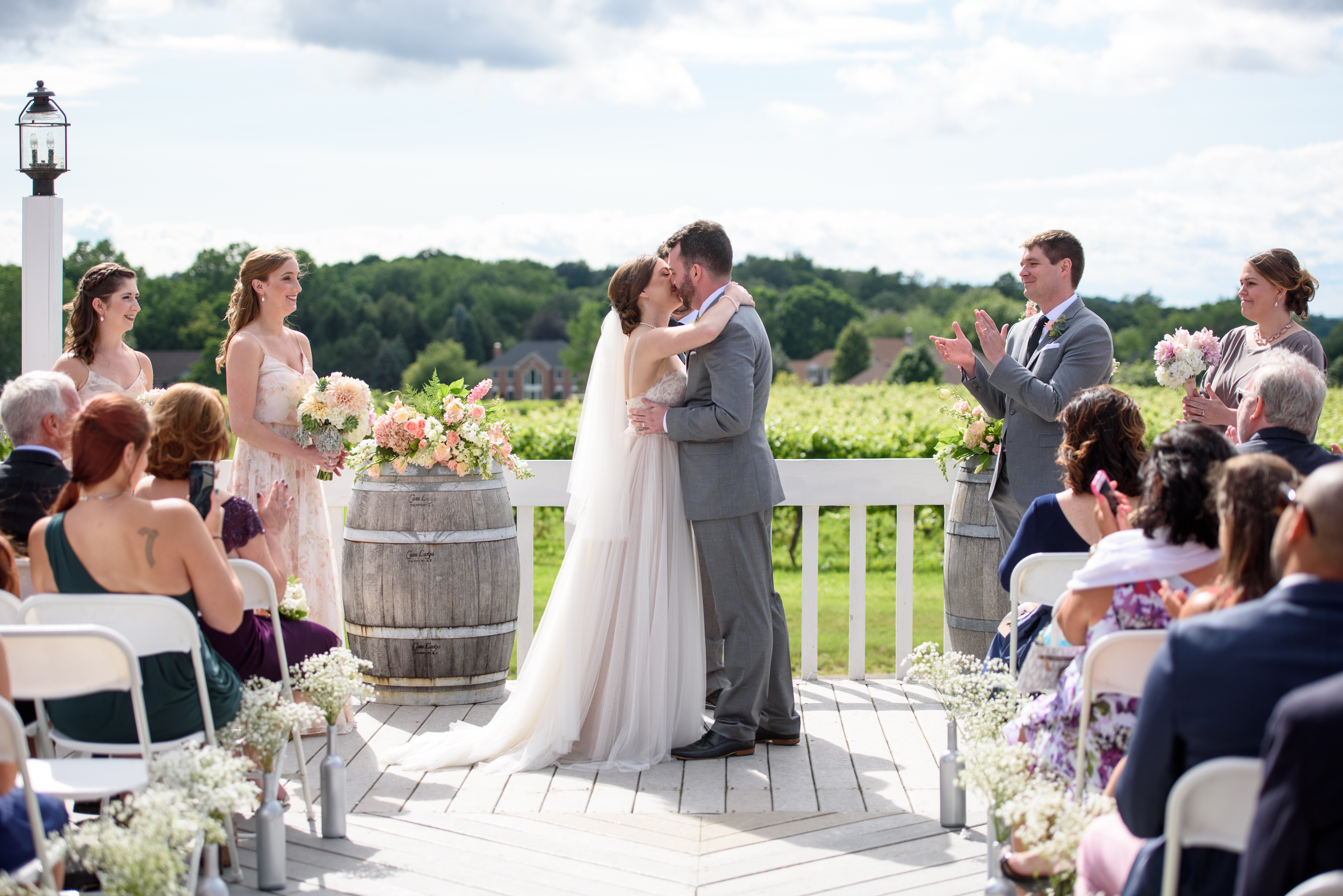 Wedding Ceremony on the Patio at Casa Larga Vineyards