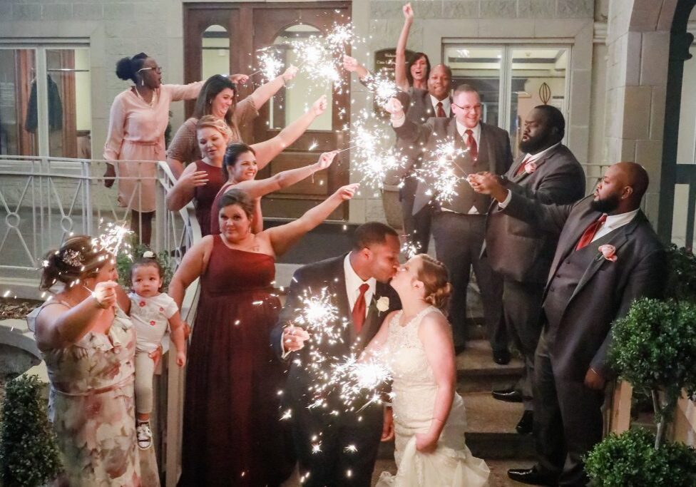 Bridal party and sparkler send off, Wedding Ceremonies and Receptions at Casa Larga Vineyards